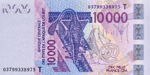 P818Ta Togo W.A.S. T 10.000 Francs Year 2003