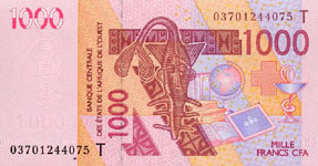 P815Tb Togo W.A.S. T 1000 Francs Year 2004