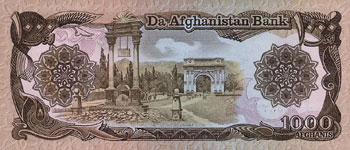 P61c Afghanistan 1000 Afghanis Year 1991