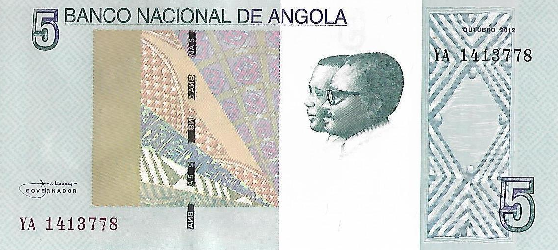 P151A Angola 5 Kwanzas Year 2016