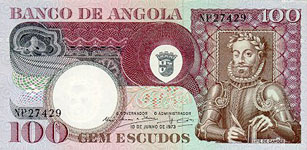 P106 Angola 100 Escudos Year 1973