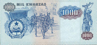 P121b Angola 1000 Kwanzas Year 1987