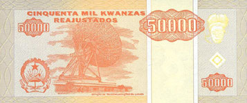 P138 Angola 50.000 Kwanzas Year 1995