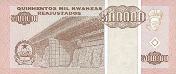 P140 Angola 500.000 Kwanzas Year 1995