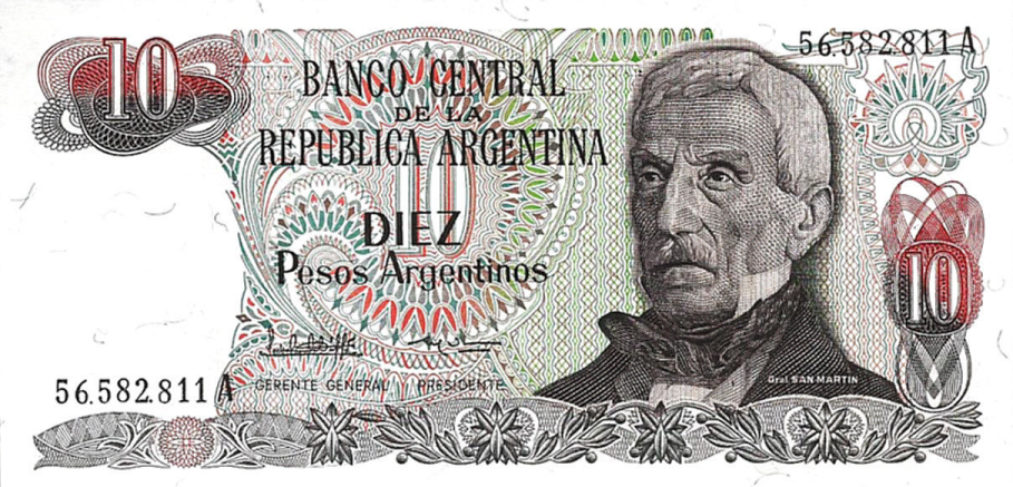P313 Argentina 10 Pesos Year ND