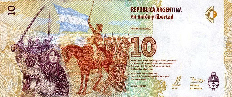 P360 Argentina 10 Pesos Year 2016
