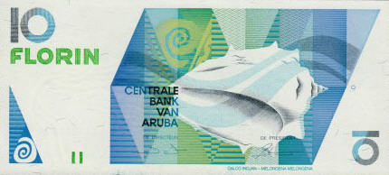 P 7 Aruba 10 Florin Year 1990