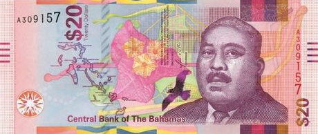 P80 Bahamas 20 Dollars Year 2018