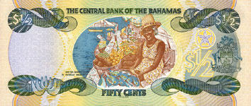 P68 Bahamas 1/2 Dollar Year 2001