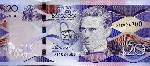 P76 Barbados  20 Dollars Year 2013