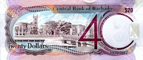 P76 Barbados  20 Dollars Year 2013