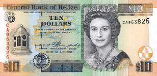 P62b Belize 10 Dollar Year 2001
