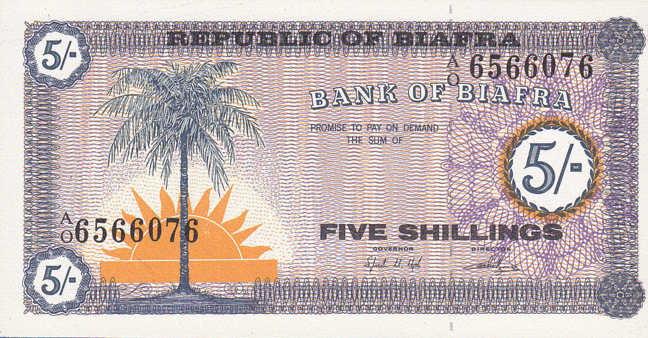 P1 Biafra 5 Shillings Year 1967