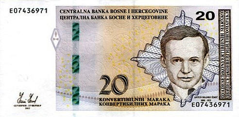 P 82 Bosnia Herzegovina 20 Maraka Year 2012 (English)