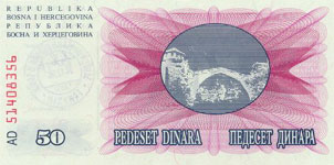 P 55c Bosnia Herzegovina 10000 Dinara Year 1993