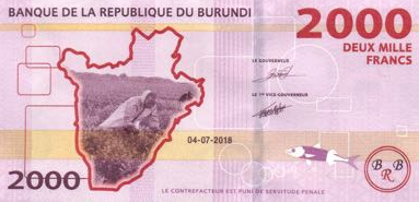 P52 Burundi 2000 Francs Year 2015