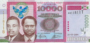 P43 Burundi 10000 Francs Year 2004