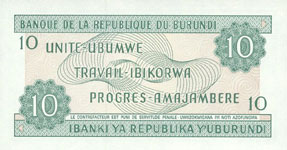 P33d Burundi 10 Francs Year 1997/01