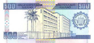 P38b Burundi 500 Francs Year 1999