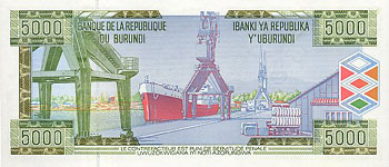 P42a Burundi 5000 Francs Year 1999