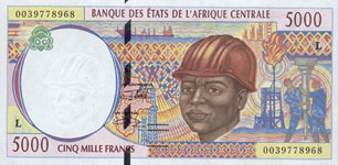 P404 L Gabon 5000 Francs Year 2000