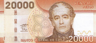 P165 Chile 20.000 Pesos year 2010