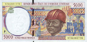 P604 P Chad 5000 Francs Year 1997/99