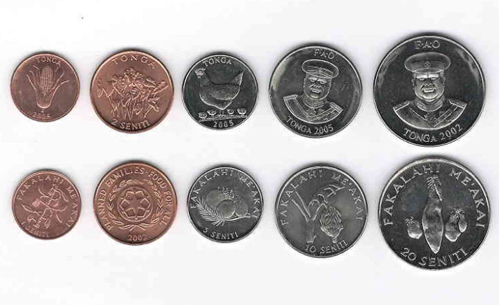 Tonga 5 Coins 2001-2005