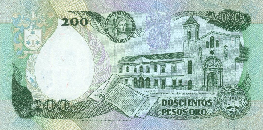 P429A Colombia 200 Pesos Year 1992