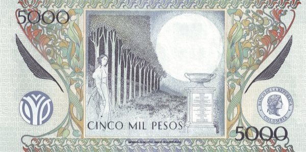 P452a Colombia - 5000 Pesos Year 2001
