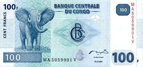 P 98 - Congo Dem. Rep. 100 Francs Year 2007