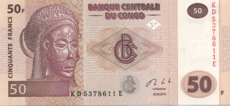 P 97A Congo Dem. Rep. 50 Francs Year 2013