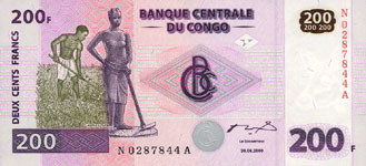 P 99 Congo Dem. Rep. 200 Francs Year 2007