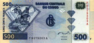 P 96 Congo Dem. Rep. 500 Francs Year 2002