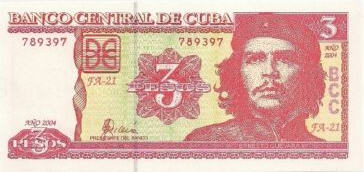 P127 Cuba 3 Pesos Year 2004