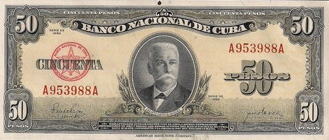 P 81b Cuba 50 Pesos  Year 1958