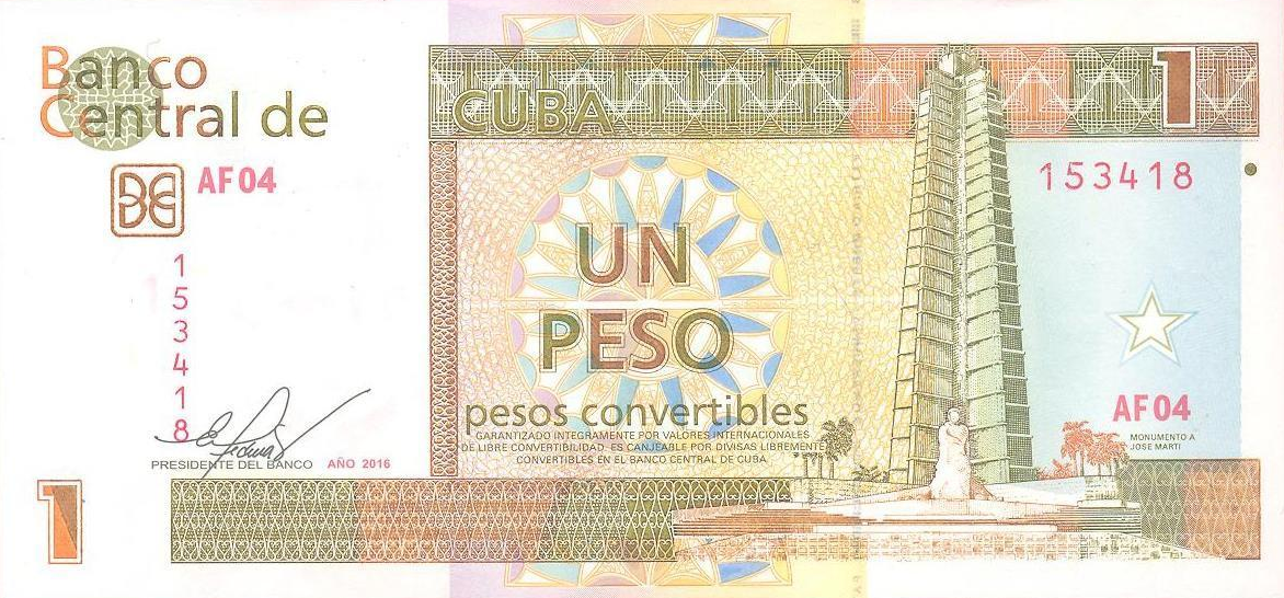 PFX46 Cuba 1 Peso Convertible Year 2013