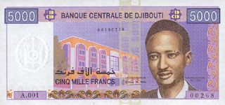 P44 Djibouti 5000 Francs Year nd (2002)