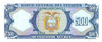P124A Ecuador 500 Sucres Year 1988