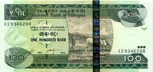 P52g Ethiopia 100 Birr Year 2015