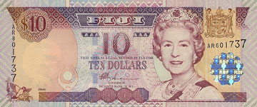 P106a Fiji Islands 10 Dollars Year nd (2002)