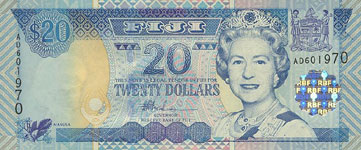 P107 Fiji Islands 20 Dollars Year nd (2002)