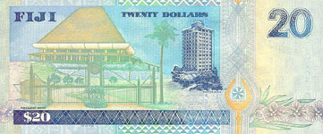 P107 Fiji Islands 20 Dollars Year nd (2002)