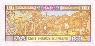 P35a Guinea 100 Francs Year 1998