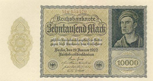P 71 Germany 10000 Mark Year 1922