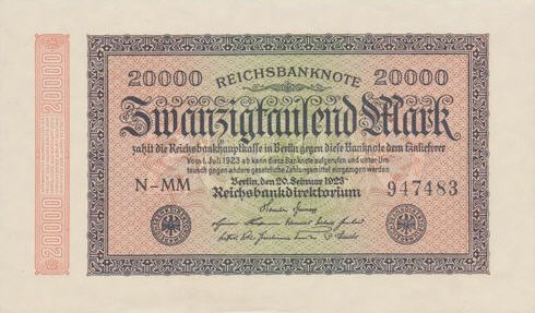 P 85a Germany 20000 Mark Year 1923