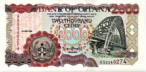 P33c Ghana 2000 Cedis Year 1998