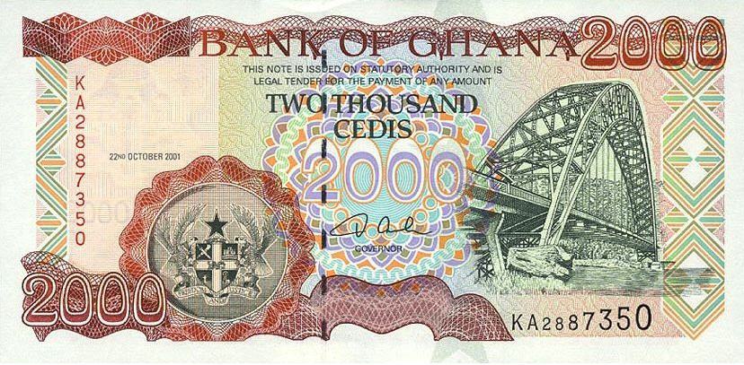 P33f Ghana 2001 Cedis Year 2001/01/02/03