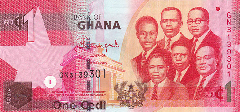 P37e Ghana 1 Cedi Year 2015