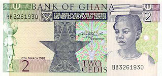 P18d Ghana 2 Cedis Year 1982